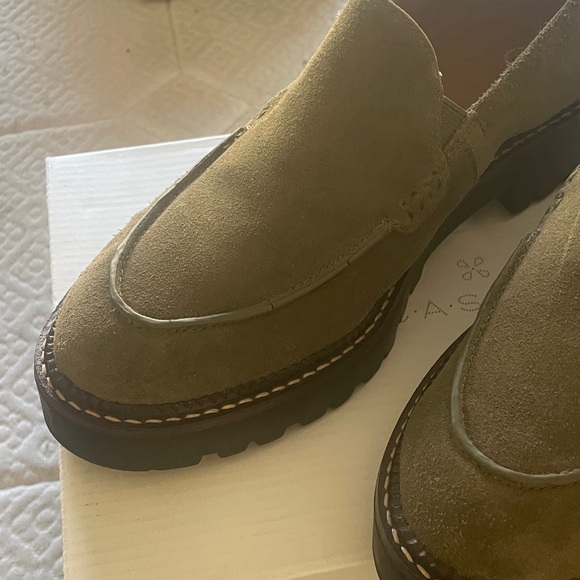 Nordstrom Caslon Olive Suede Women's Loafers - Picture 2 of 13